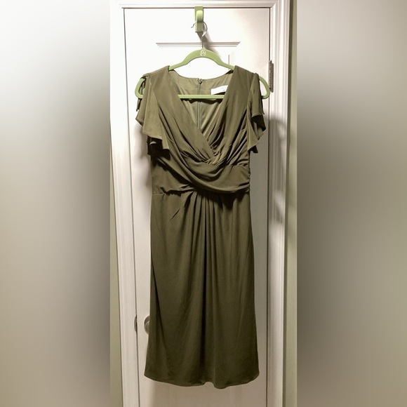 MAC DUGGAL FLOUNCE SLEEVE MIDI DRESS NWT 8 - Picture 4 of 9